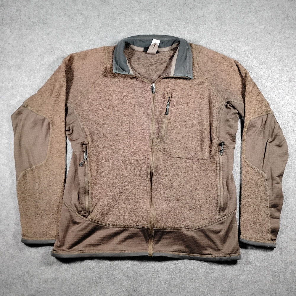 VTG Patagonia Men's Brown R2 Fleece Hybrid Jacket Sz XL Full Zip